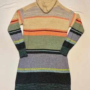 Anthropologie Multicolor Striped Cowl Neck Sweater